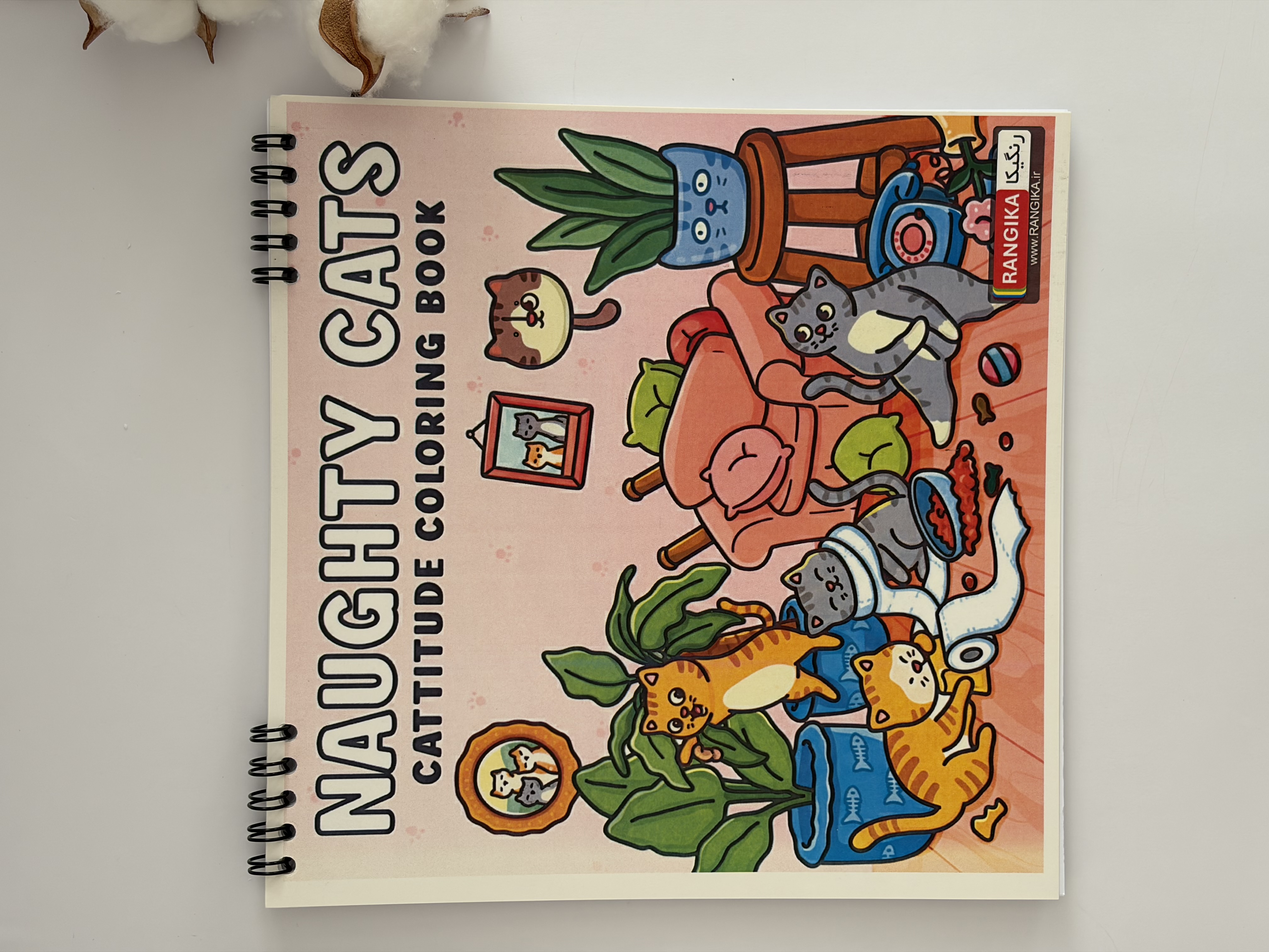 دفتر رنگ آميزى بزرگسال naughty cats
